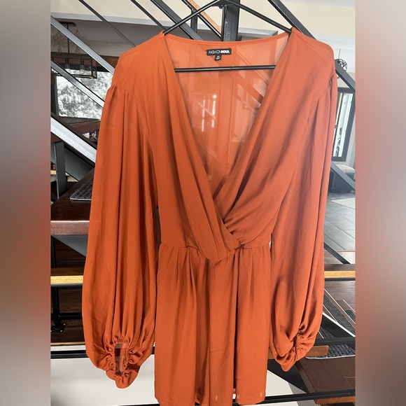 🧡Fashion Nova Rust Jumpsuit🧡 - Picture 3 of 7